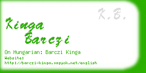 kinga barczi business card